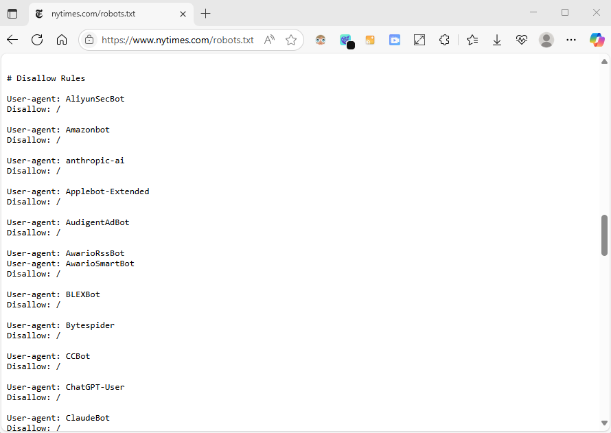 robots.txt nytimes